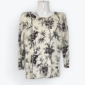 Ann Taylor LOFT size M lightweight, SOFT cotton sweater, Victorian black toile